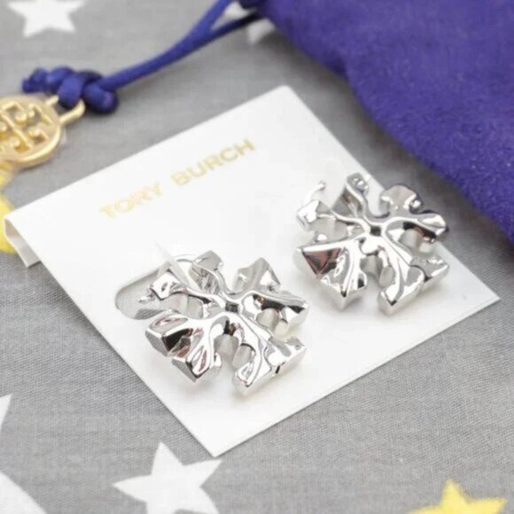 NWT Tory Burch Roxanne Hidden Logo Earring - Picture 4 of 5